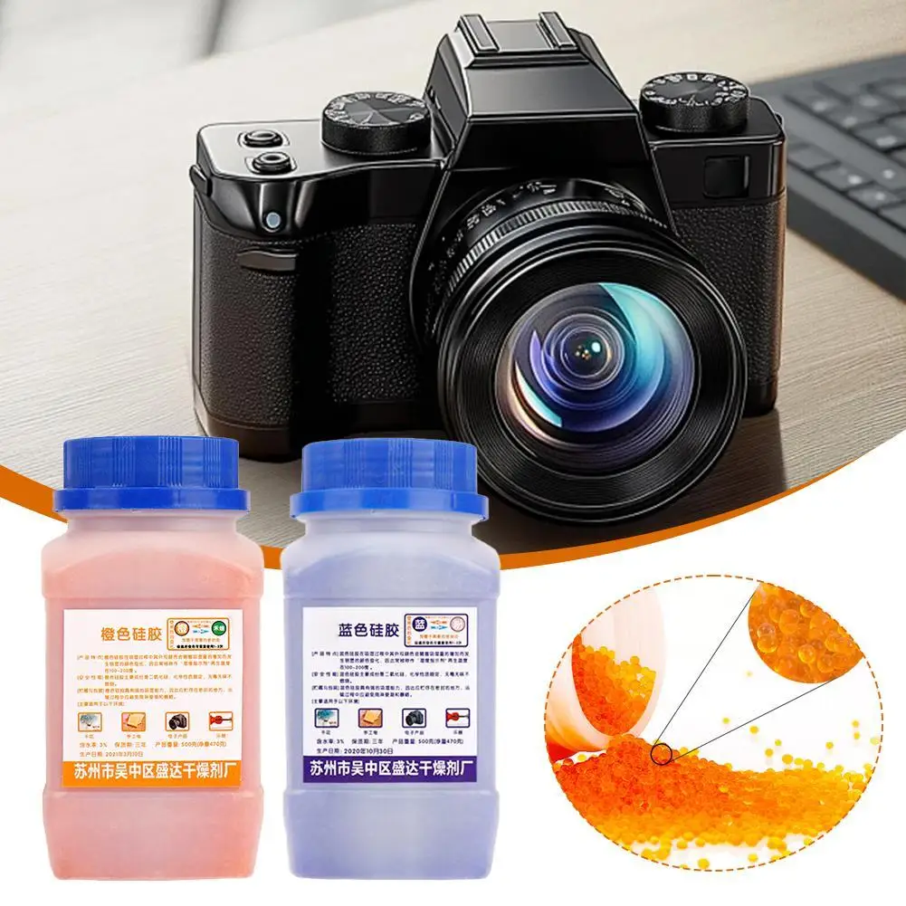 470g สีฟ้า/สีส้มกันน้ําซิลิกาเจลลูกปัดสารดูดความชื้นความชื้นเครื่องลดความชื้นอิเล็กทรอนิกส์ผลิตภัณฑ์สารดูดความชื้น