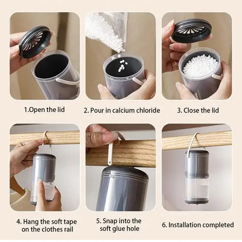 1-4pcs ตัวดูดซับความชื้นกล่องแขวนเครื่องลดความชื้น Mouldproof Moistureproof สําหรับตู้เสื้อผ้าบ้านในร่มสารดูดความชื้น - Image 5