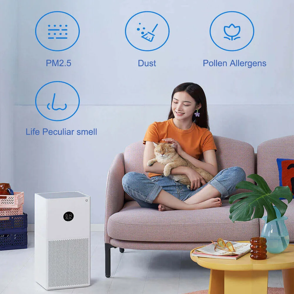 XIAOMI MIJIA เครื่องฟอกอากาศ 4 Lite อัตราต้านเชื้อแบคทีเรีย 99.99% จอแสดงผล LED สี่เท่า Purification Aldehyde Removal Home Air Ionizer - Image 5
